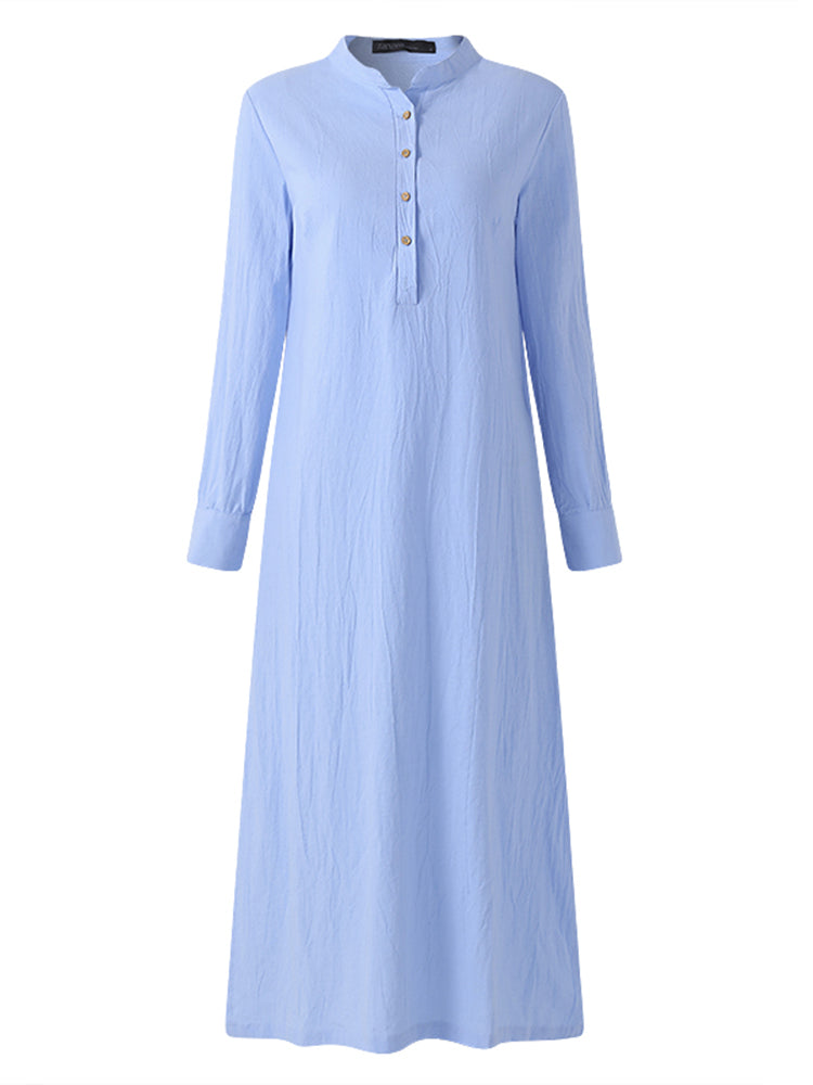 Sexy V-Neck Long Shirt Dress
