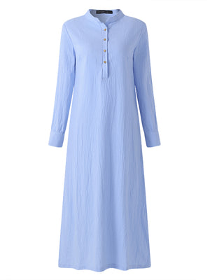 Sexy V-Neck Long Shirt Dress