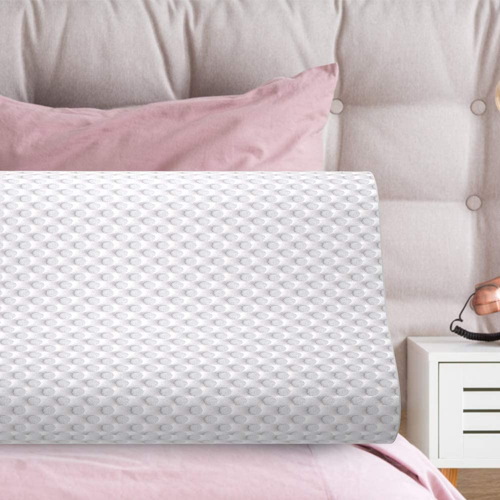 Memory Foam Pillow, Cervical Pillow for Neck Pain, Orthopedic Contour Pillow Support for Back, Stomach, Side Sleepers, Pillow for Sleeping, CertiPUR-US