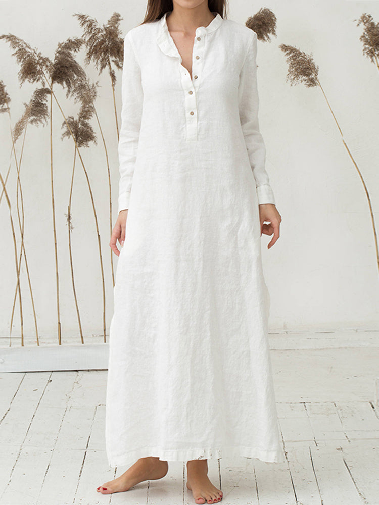 Sexy V-Neck Long Shirt Dress