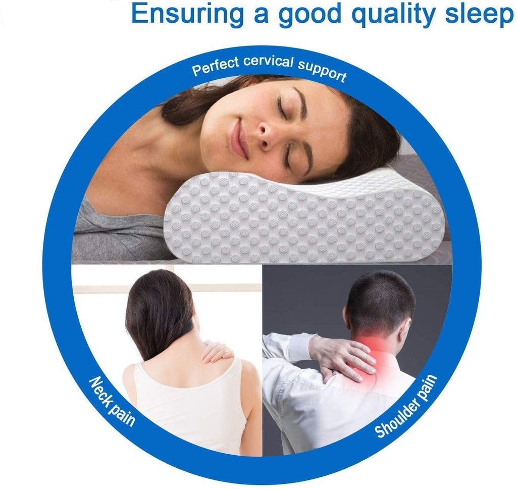 Memory Foam Pillow, Cervical Pillow for Neck Pain, Orthopedic Contour Pillow Support for Back, Stomach, Side Sleepers, Pillow for Sleeping, CertiPUR-US