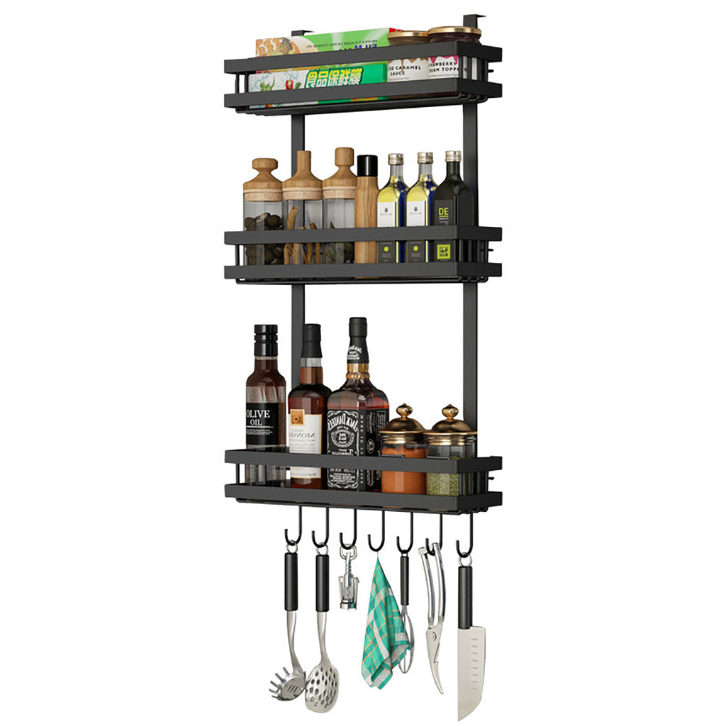 3 Tier Kitchen Refrigerator Storage Rack Fridge Seasoning Organizer Hang Shelf