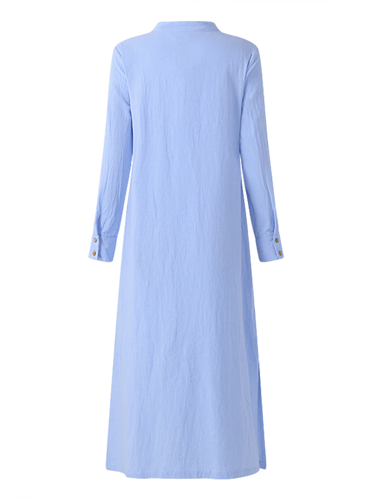 Sexy V-Neck Long Shirt Dress