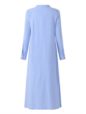 Sexy V-Neck Long Shirt Dress