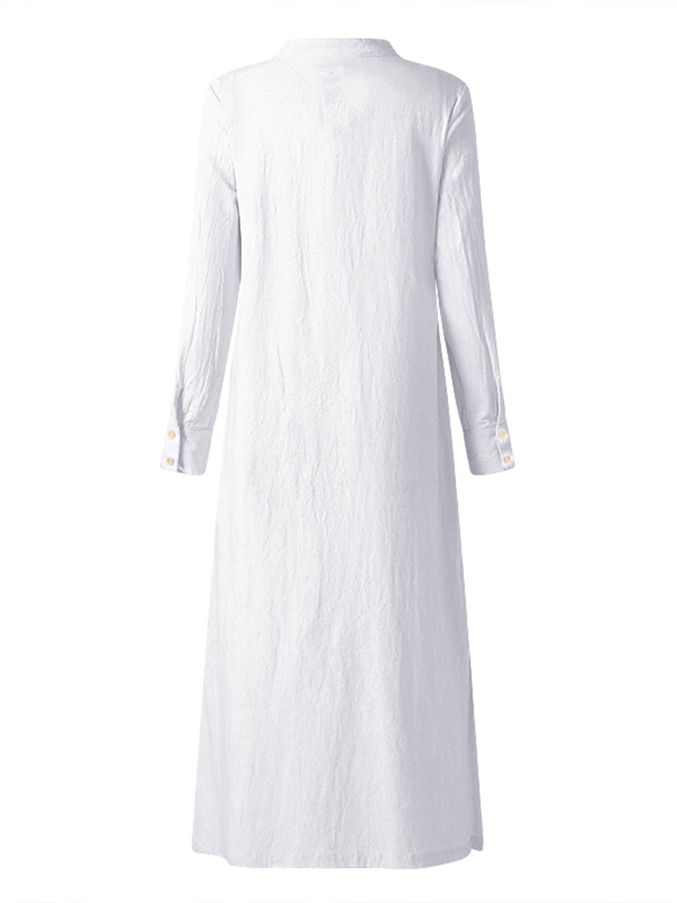 Sexy V-Neck Long Shirt Dress