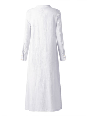 Sexy V-Neck Long Shirt Dress