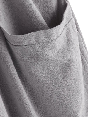 Plus Size Women Cotton Loose Harem Pants with Pockets