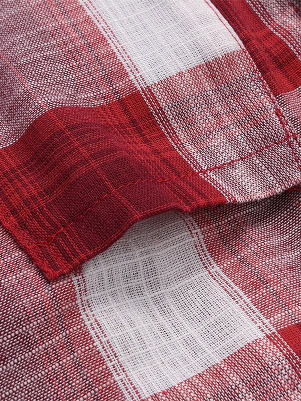 Women Button Down Plaid Shirt Dress