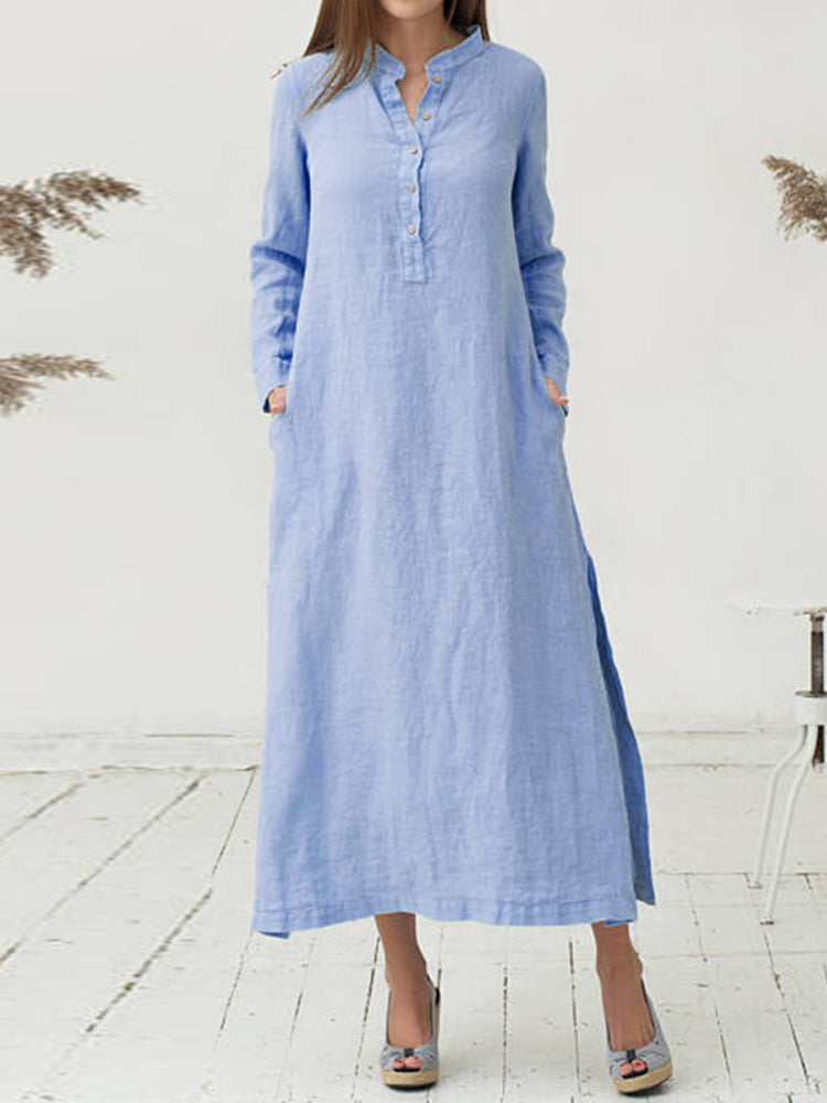 Sexy V-Neck Long Shirt Dress