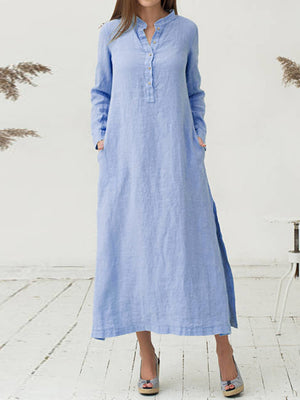 Sexy V-Neck Long Shirt Dress