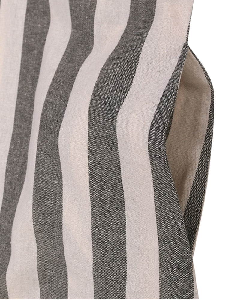 Vertical Striped Dress O-neck Short Sleeves Dresses