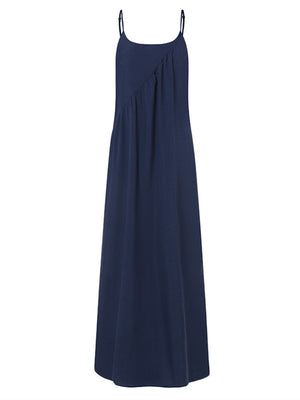 Womens Casual  Sleeveless Solid Summer Long Maxi Dress
